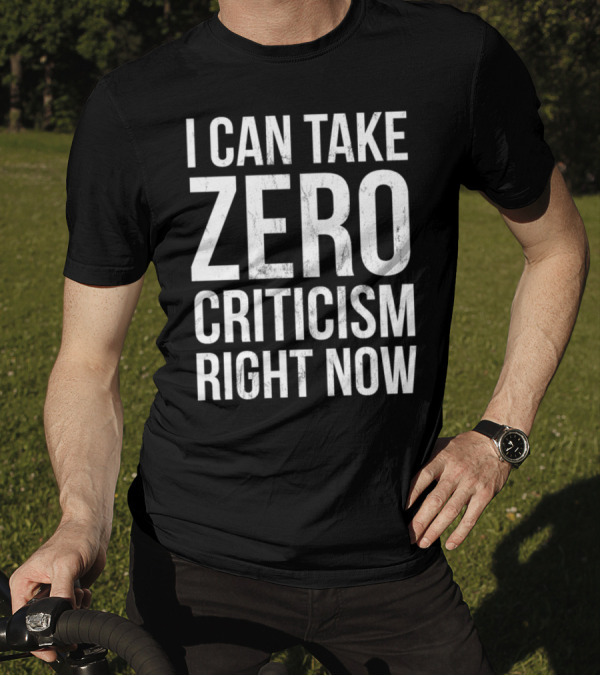 I Can Take Zero Criticism Right Now Shirt Statement Print Work T-Shirt