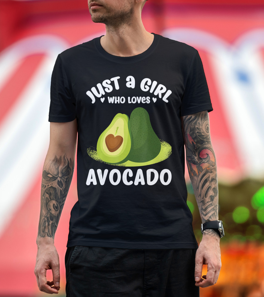 Just A Girl Who Loves Avocado Heart形 Pit Avocado T-Shirt