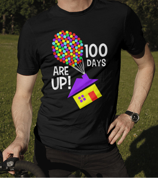 100 Days Are Up 100 Days Of School Balloon House T-Shirt