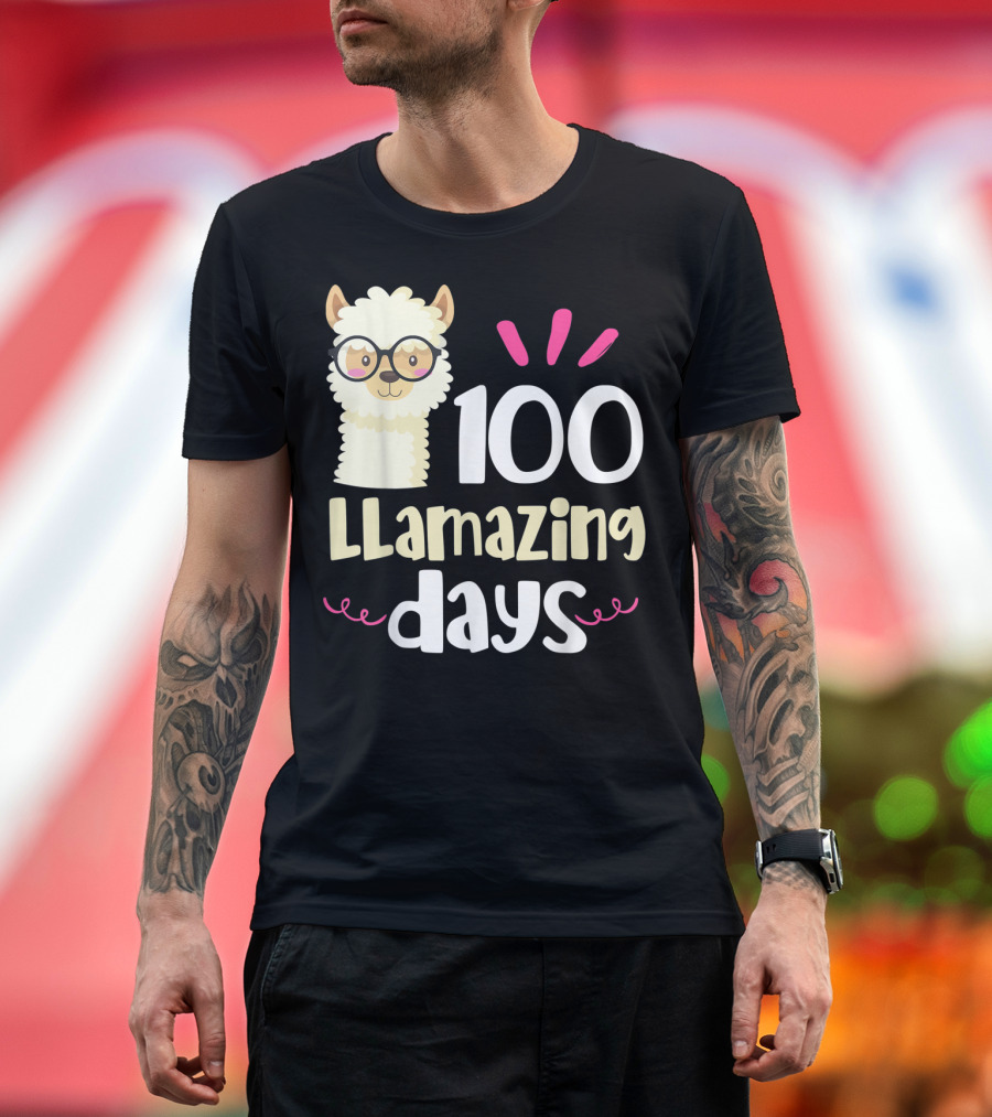 100 Llamazing Days Llama 100th Day Of School T-Shirt