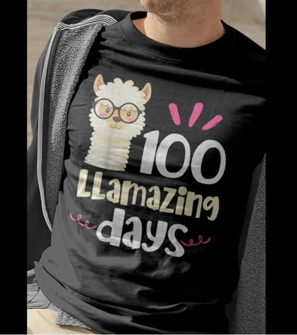 100 Llamazing Days Llama 100th Day Of School T-Shirt