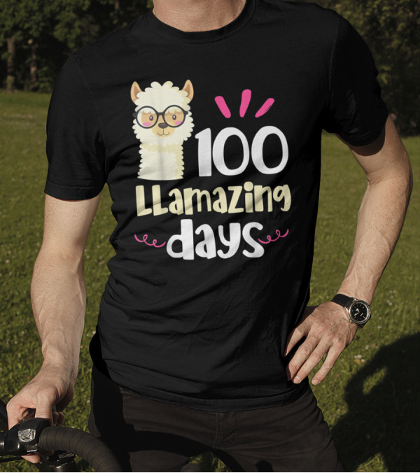 100 Llamazing Days Llama 100th Day Of School T-Shirt