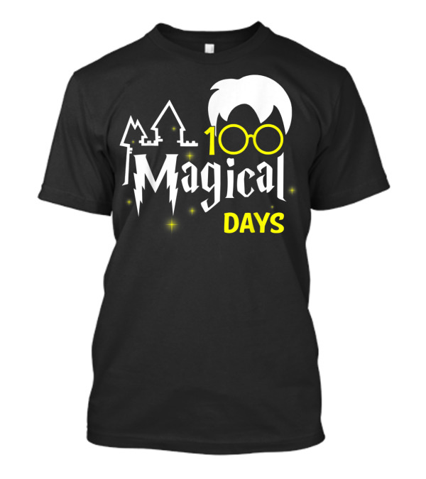 100 Magical Days Wizard Glasses And Castle 100th Days Of School T-Shirt