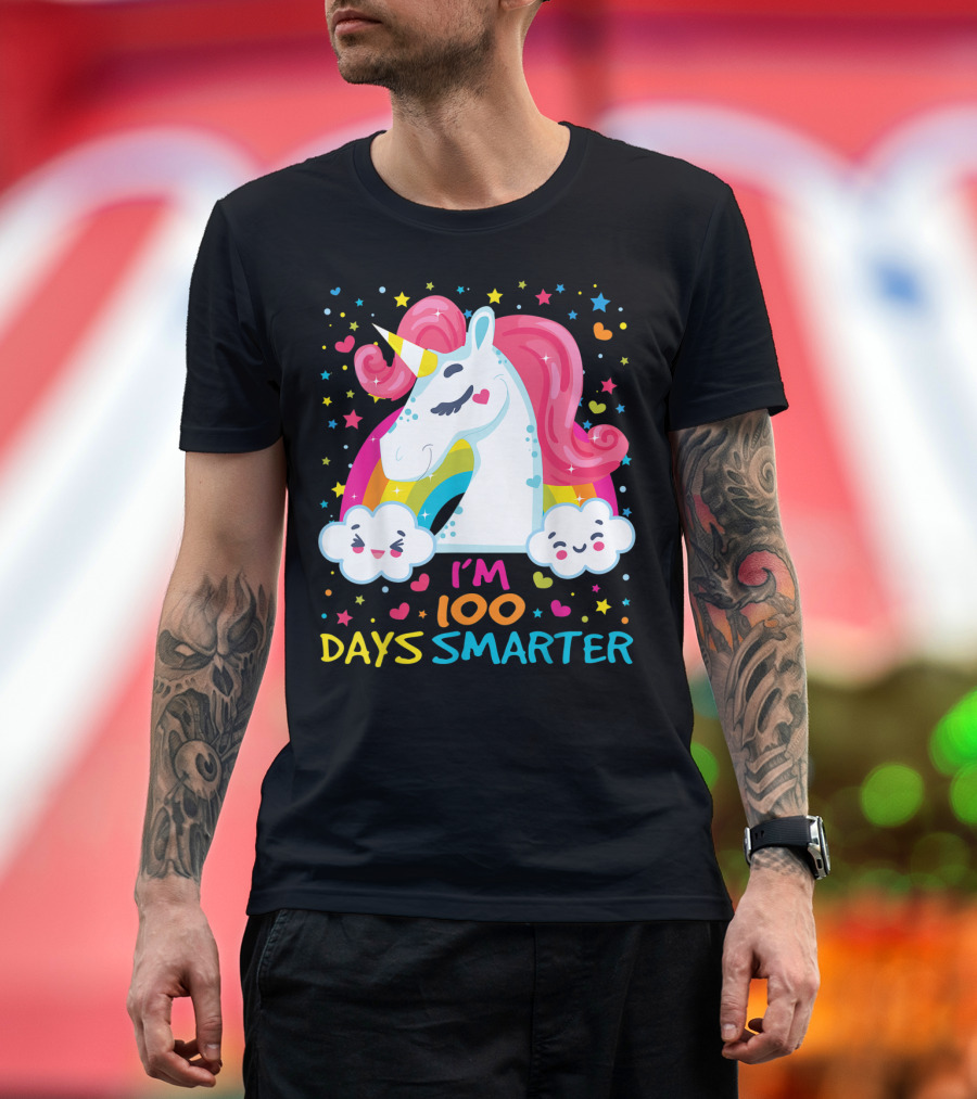 I'm 100 Days Smarter Adorable Unicorn 100th Day of School T-Shirt