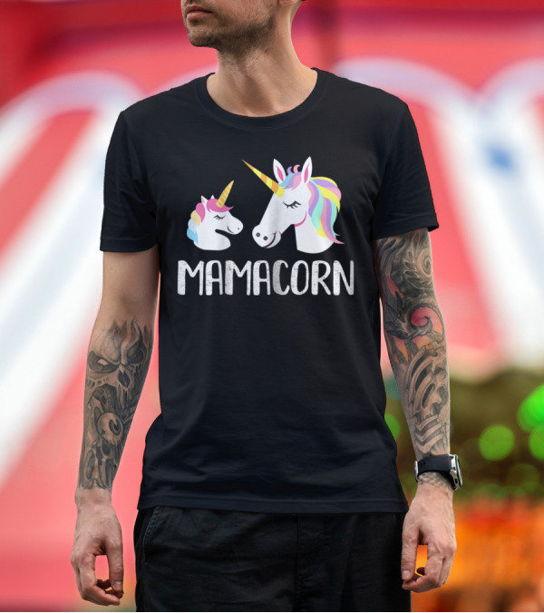 Premium T-Shirt: Mamacorn Unicorn Mom And Baby T-Shirt Mamacorn Unicorn Mom And Baby T-Shirt