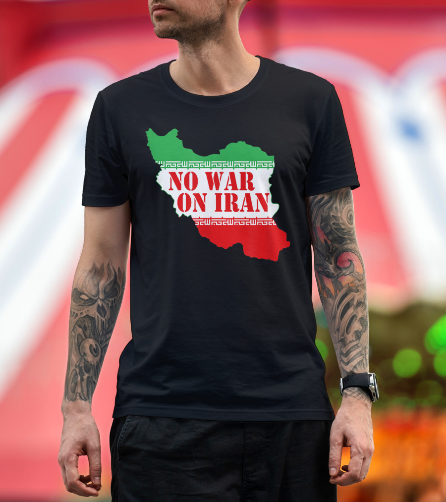 No War On Iran Iran Flag Map T-Shirt