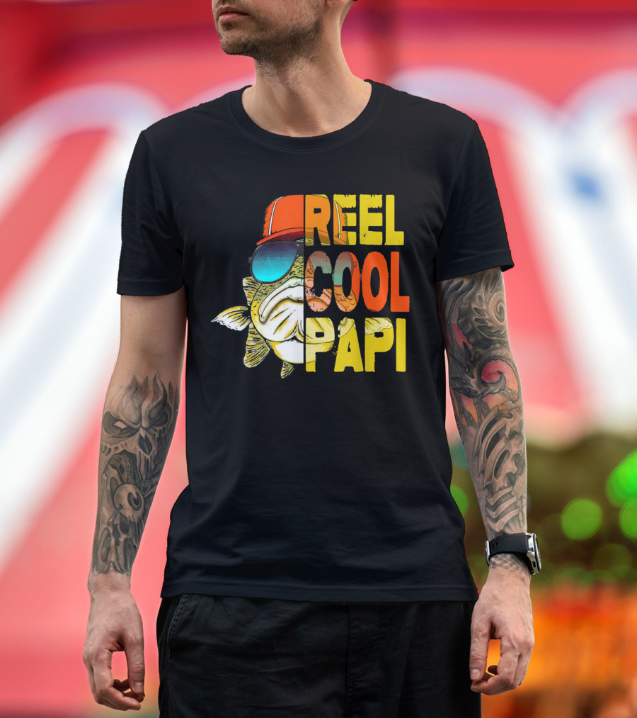 Father's Day Reel Cool Papi Fishing T-Shirt