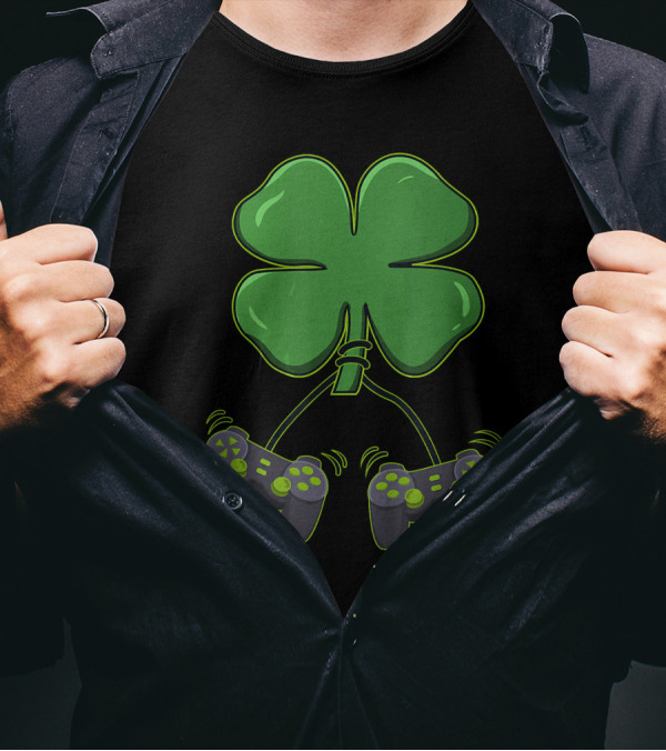 Clover With Game Controllers T-Shirt