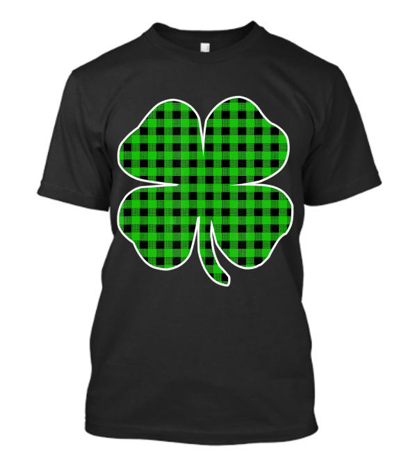 Plaid Shamrock Unique Simple St Patricks Clovers T-Shirt