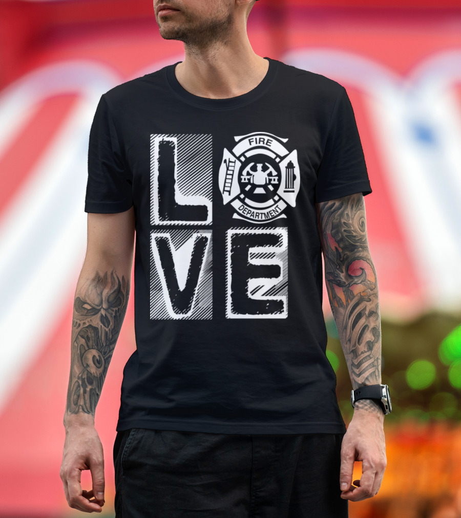 LOVE Fire Department Maltese Cross T-Shirt