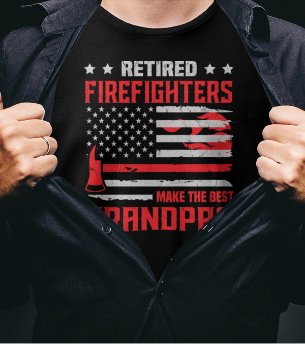 Retired Firefighters Make The Best Grandpas Thin Red Line T-Shirt