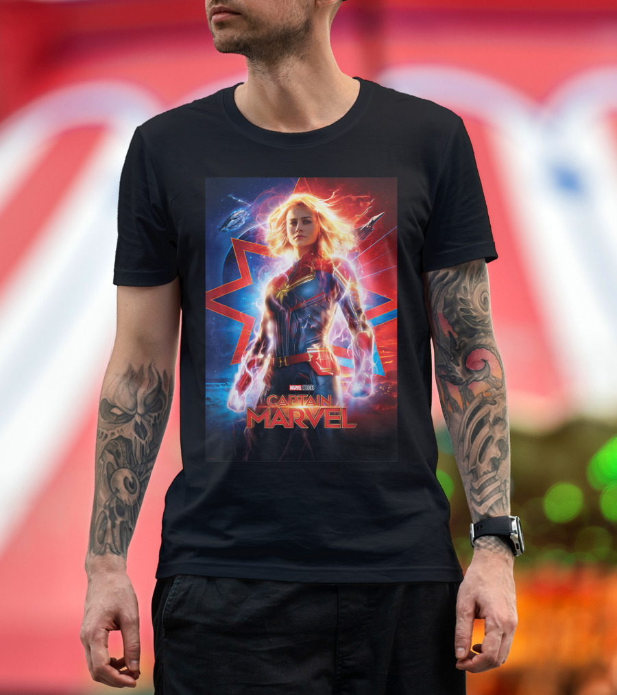 Marvel Studios Captain Marvel Powerful Cosmic Suit T-Shirt