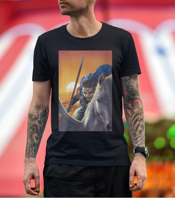 Premium T-Shirt: Marvel Avengers Valkyrie Sunset Ride Cinematic Adventure T-Shirt Marvel Avengers Valkyrie Sunset Ride Cinematic Adventure T-Shirt