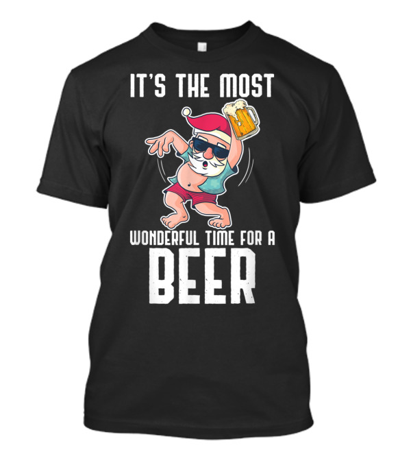 It's The Most Wonderful Time For A Beer Santa Summer Vibes T-Shirt