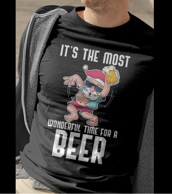 It's The Most Wonderful Time For A Beer Santa Summer Vibes T-Shirt