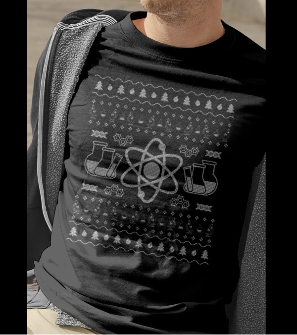 Science Christmas Atom Beakers Ugly T-Shirt