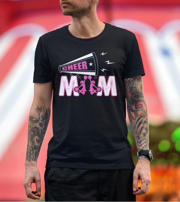 Premium T-Shirt: Cheer Mom Megaphone and Cheerleaders T-Shirt Cheer Mom Megaphone and Cheerleaders T-Shirt