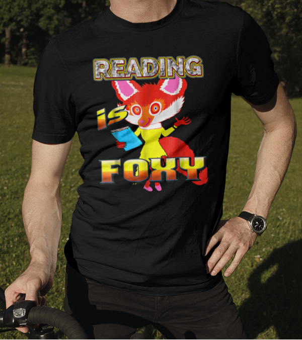 Reading Is Foxy Best Reader Fox Holding Book In Stylish Fashion T-Shirt
