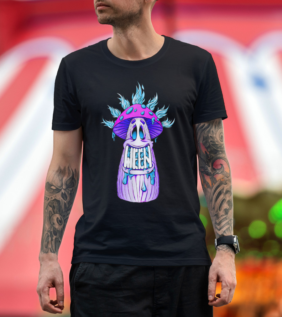 Blueish Flames Purple Pinhead Ween Music Festival T-Shirt