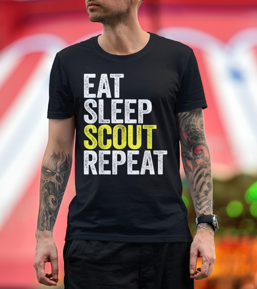 Eat Sleep Scout Repeat Scouting Routine Motivation T-Shirt