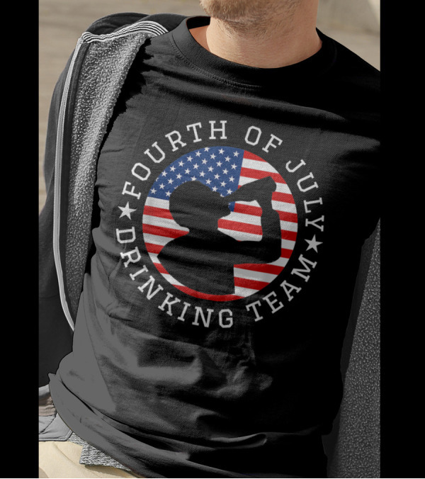 Fourth Of July Drinking Team USA Flag T-Shirt