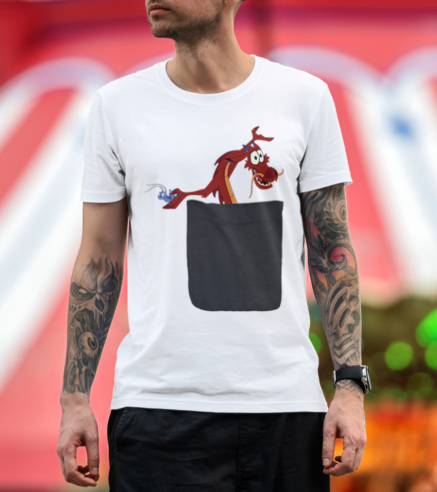 Disney Mulan Mushu Crikee Pocket T-Shirt
