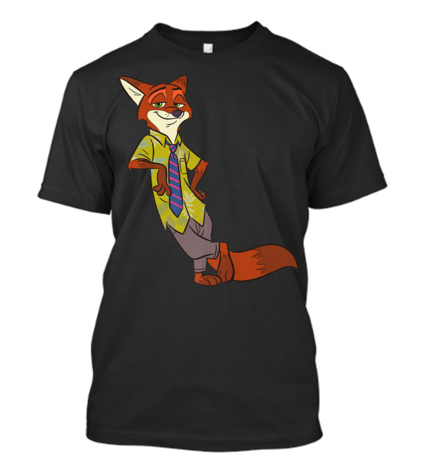 Zootopia Nick Wilde Leaning Cool Disney Fox T-Shirt