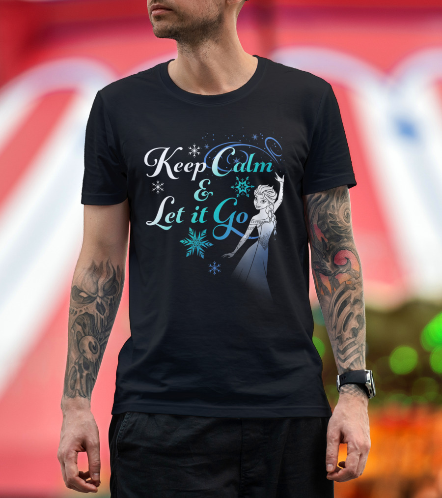 Disney Frozen Keep Calm and Let It Go Elsa Snowflakes T-Shirt