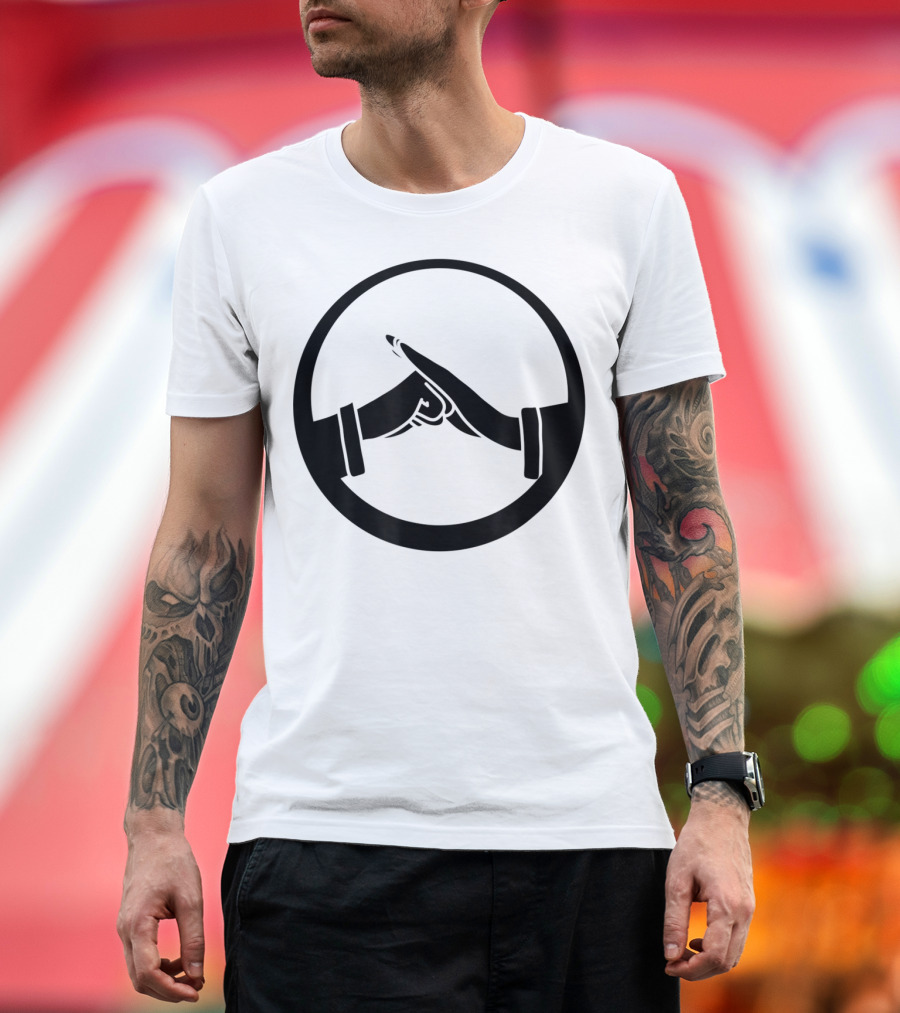 Kung Fu Hand Gesture Emblem Circle T-Shirt