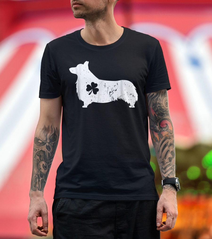 Pembroke Welsh Corgi Shamrock St Patrick's Day Dog T-Shirt
