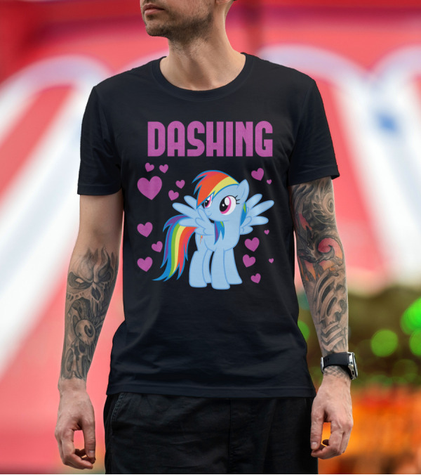 Premium T-Shirt: Dashing Rainbow Dash Hearts My Little Pony T-Shirt Dashing Rainbow Dash Hearts My Little Pony T-Shirt