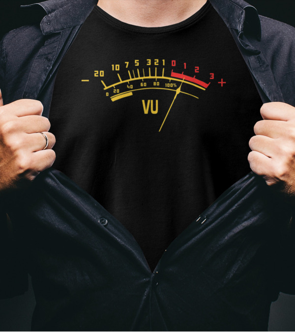 VU Meter Sound Engineer Analog Retro Audio Levels T-Shirt