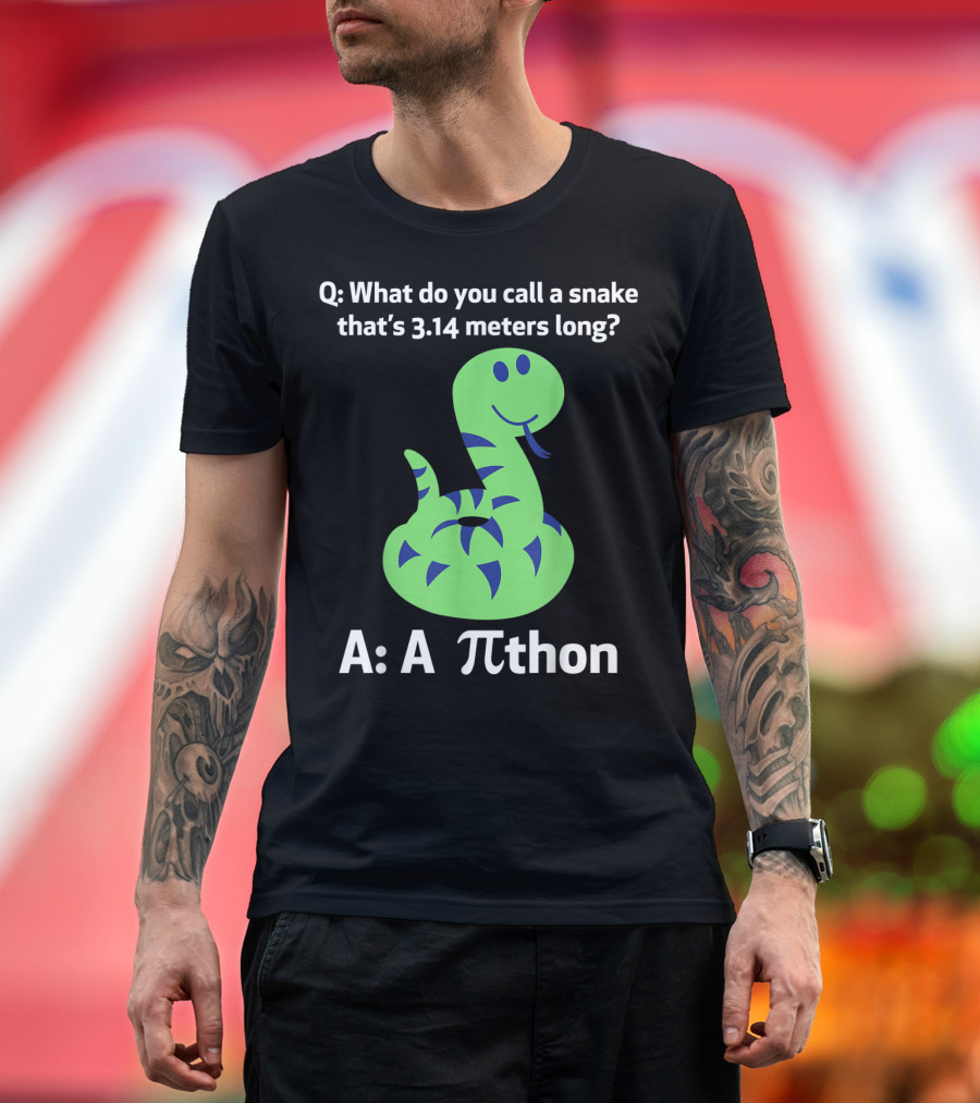 What Do You Call A Snake That's 3.14 Meters Long A Pi-thon T-Shirt