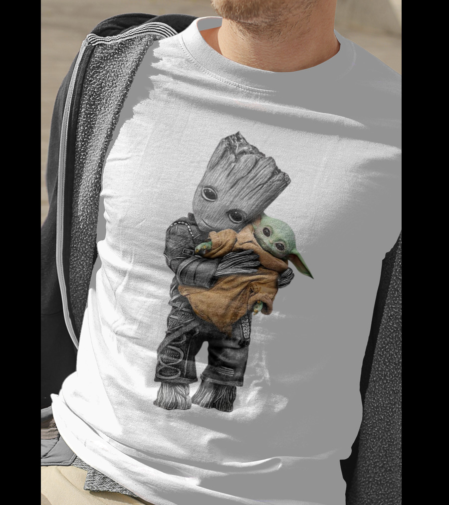 Groot Holding Baby Yoda T-Shirt