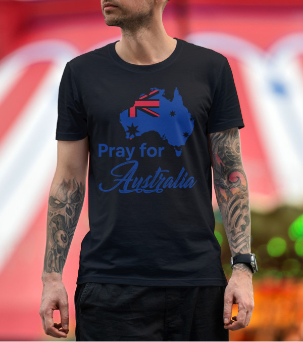 Premium T-Shirt: Pray for Australia Rain Save Australian Map Flag Stars T-Shirt Pray for Australia Rain Save Australian Map Flag Stars T-Shirt