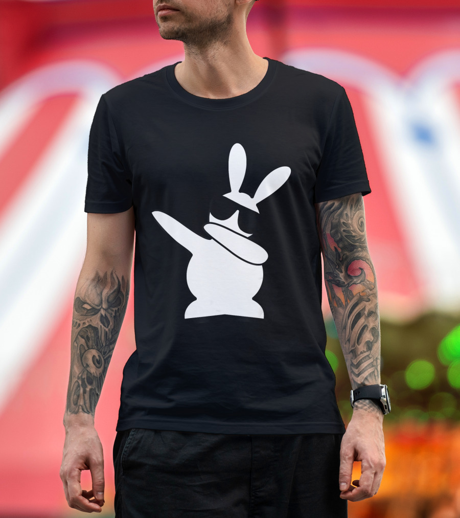 Dabbing Rabbit Hip Hop Easter Bunny with Sunglasses T-Shirt