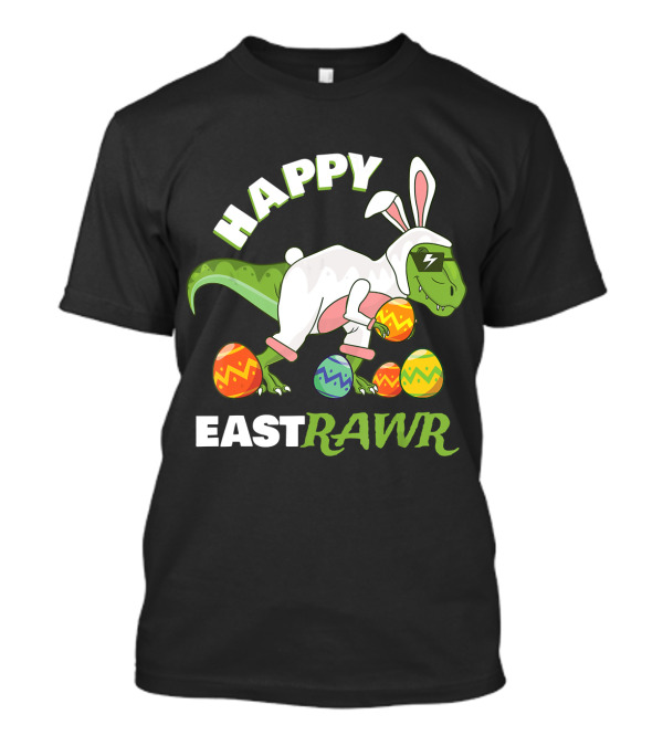 Happy Eastrawr Dinosaur Bunny With Easter Eggs T-Shirt