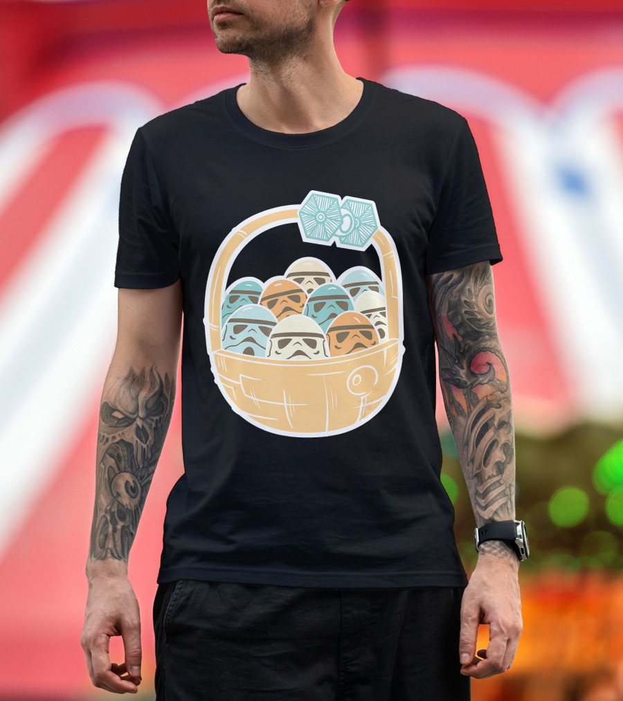 Star Wars Stormtrooper Helmet Easter Basket with TIE Fighter Bow T-Shirt