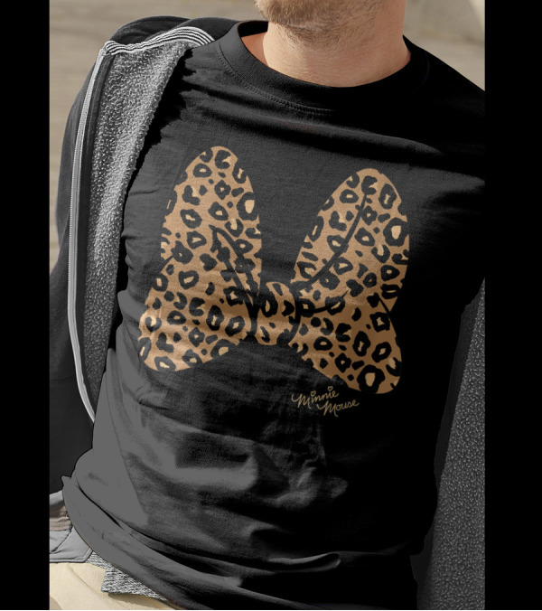 Minnie Mouse Leopard Print Bow Disney T-Shirt