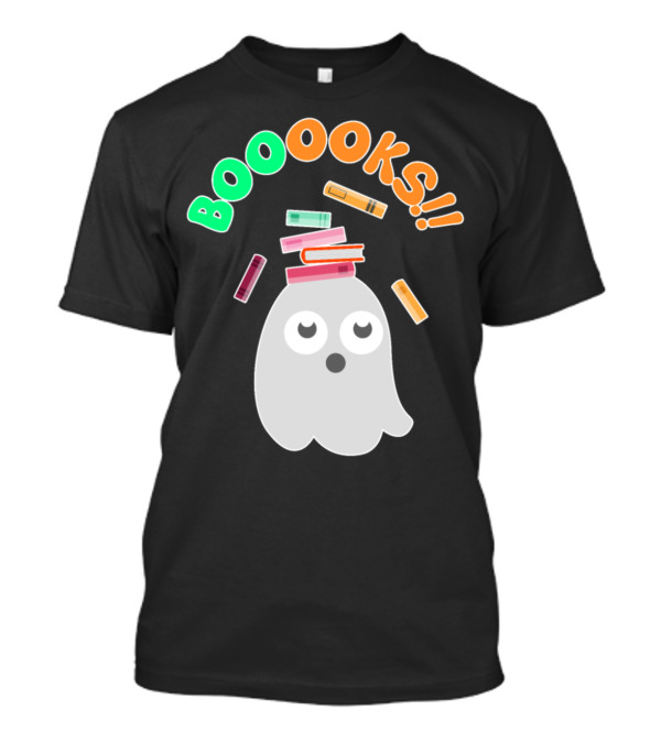 BOOOOKS Ghost Halloween Reading Geek With Floating Books T-Shirt