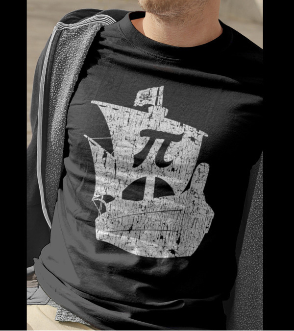 Pi Symbol Pirate Ship Math Geek Stem Teacher 3.14 T-Shirt