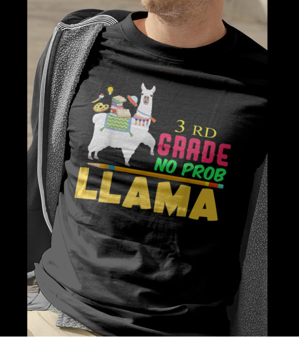 Teachers Funny 3rd Grade No Prob Llama Arts And Books T-Shirt