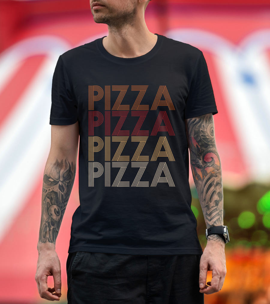 Vintage 70s Style Pizza Pizza Pizza Pizza T-Shirt