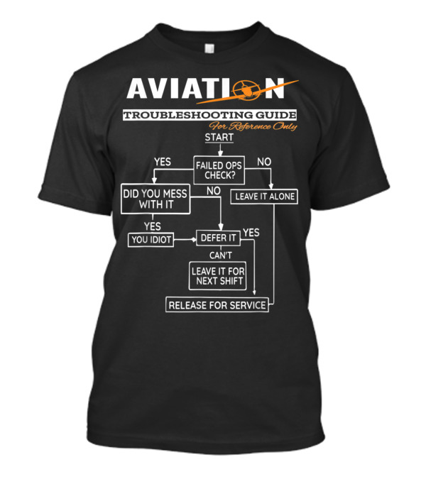 Aviation Troubleshooting Guide Diagram For Reference Only T-Shirt