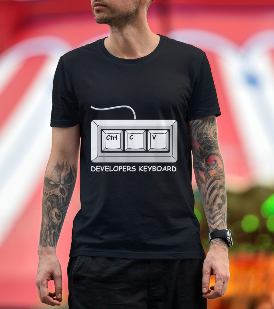 Developers Keyboard Funny Programmer Software Developer Computer T-Shirt
