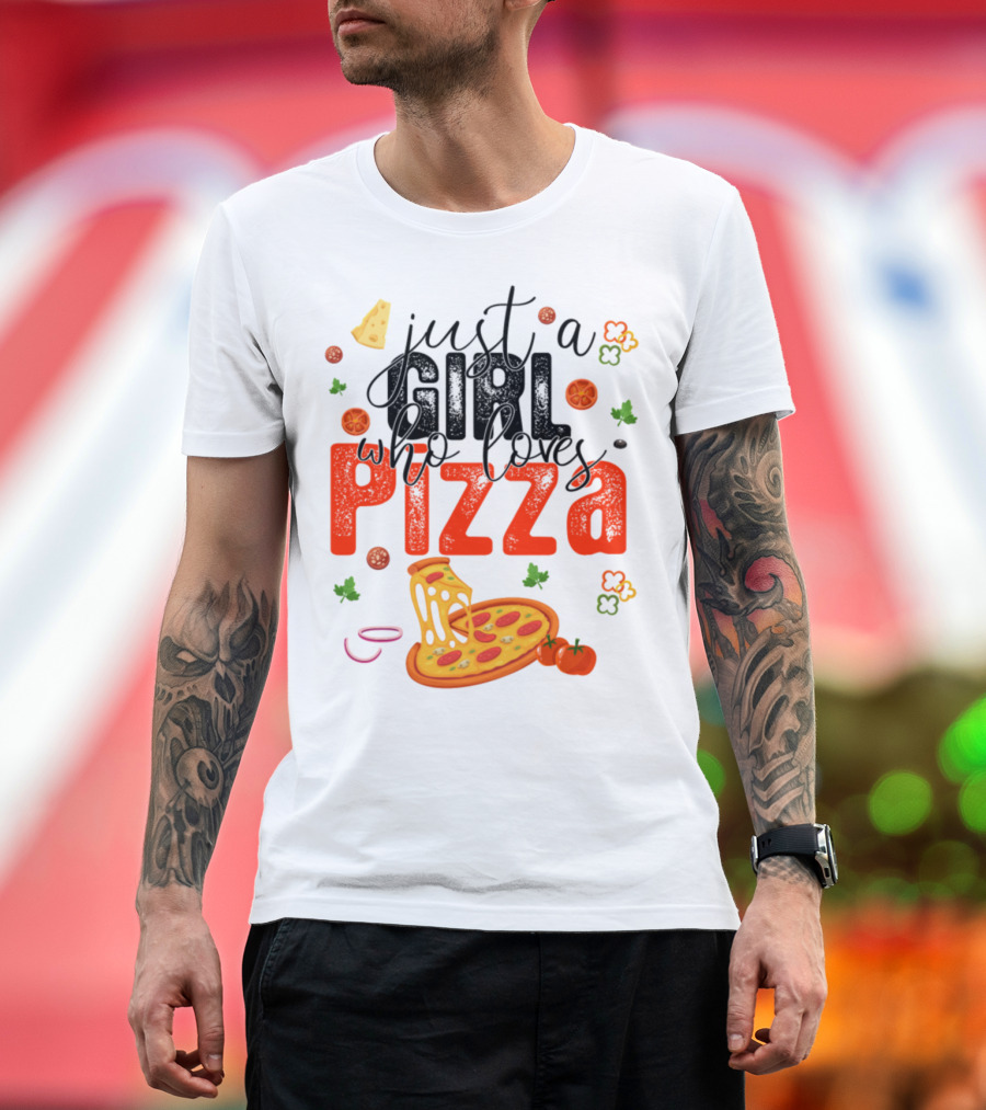 Just A Girl Who Loves Pizza Cheese Pepperoni Slices T-Shirt