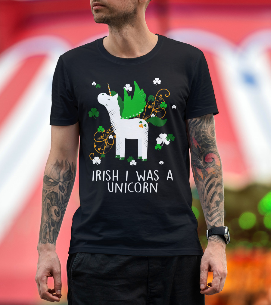 Irish I Was A Unicorn Shamrock Celebration for St Patrick's Day T-Shirt