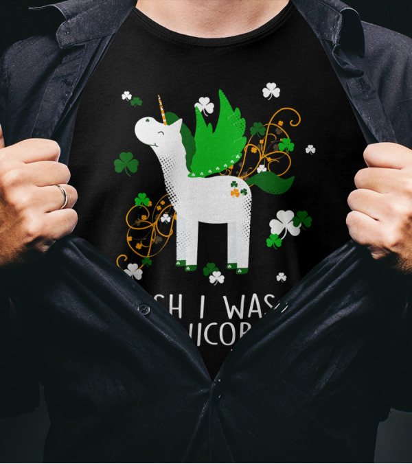 Irish I Was A Unicorn Shamrock Celebration For St Patrick's Day T-Shirt
