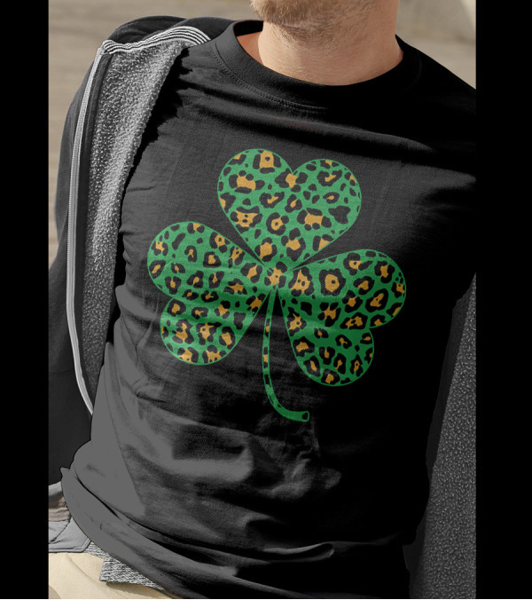 Irish Shamrocks Leopard Print Cheetah T-Shirt