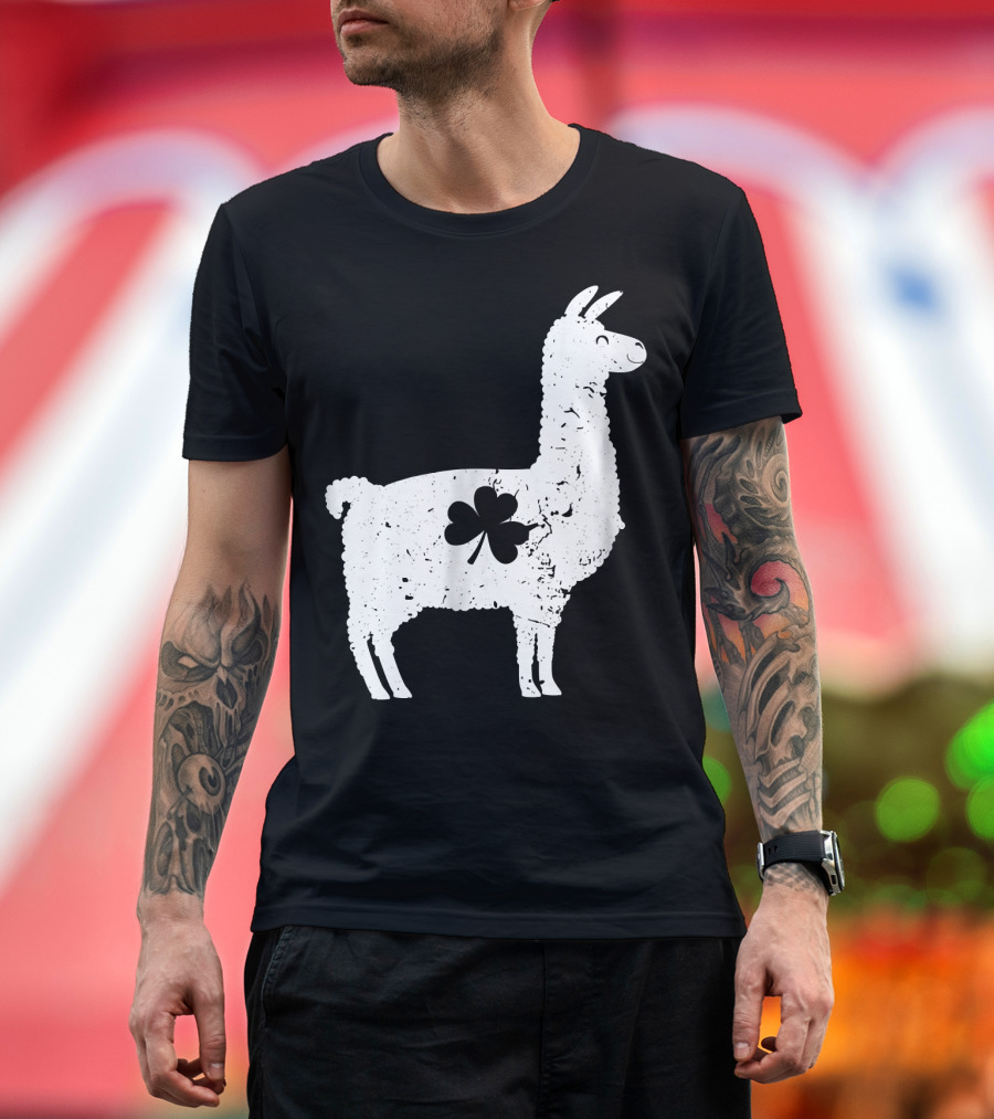Llama Shamrock Llama Saint Patrick's Day Shamrock T-Shirt